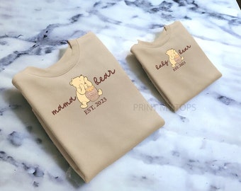 Personalized Mama Bear Sweatshirt – Winnie the Pooh Matching Jumper Set