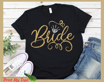 Personalised Bride Squad T-shirts Name on Back
