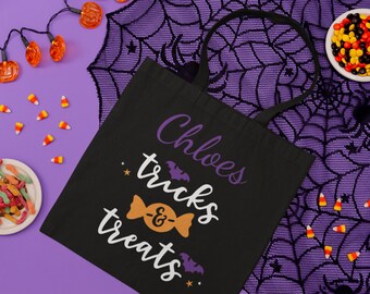 Personalized Halloween Trick or Treat Bag, Kids Candy Bag