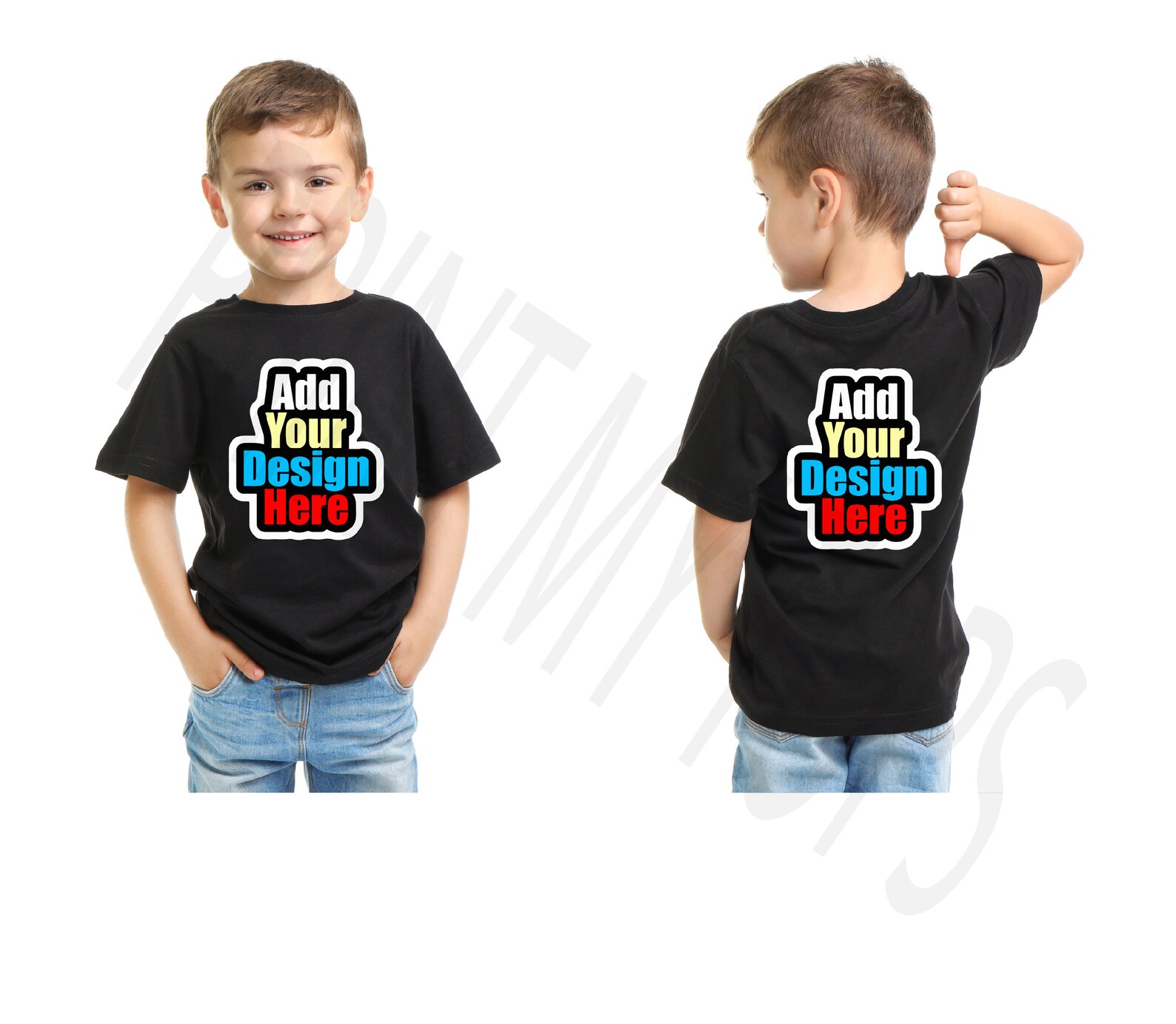 Boys Black Tshirt MockUp Kids Black TShirt Bella Canvas Etsy