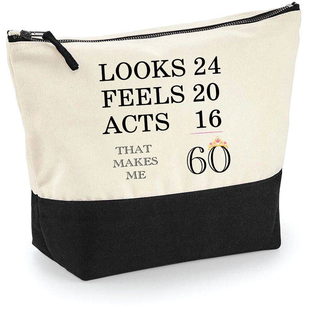 Personalised Looks feels Acts Birthday cosmetic bag  makeup organiser bag  personalized gifts for her, gift for 30th 40th 50th 60th Age
