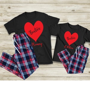 Personalised Besties Matching Mother's Day Gifts Tartan Pyjamas