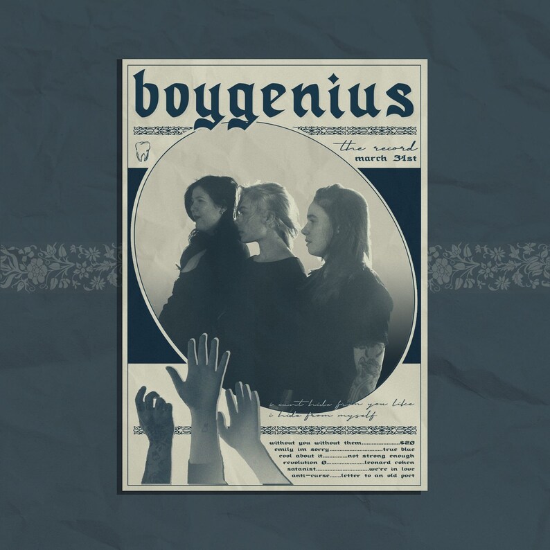 Boygenius A4 Poster Print the Record Poster Phoebe Etsy
