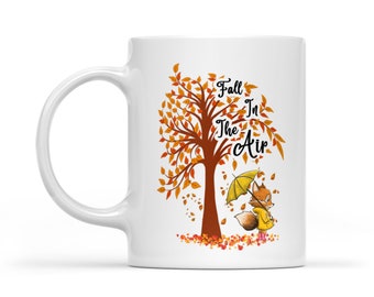 Fall Season Fox Fall In The Air Ceramic Mug Gift For Family Friends Halloween Day Christmas Gift Birthday Gift Custom Text Coffee Cups