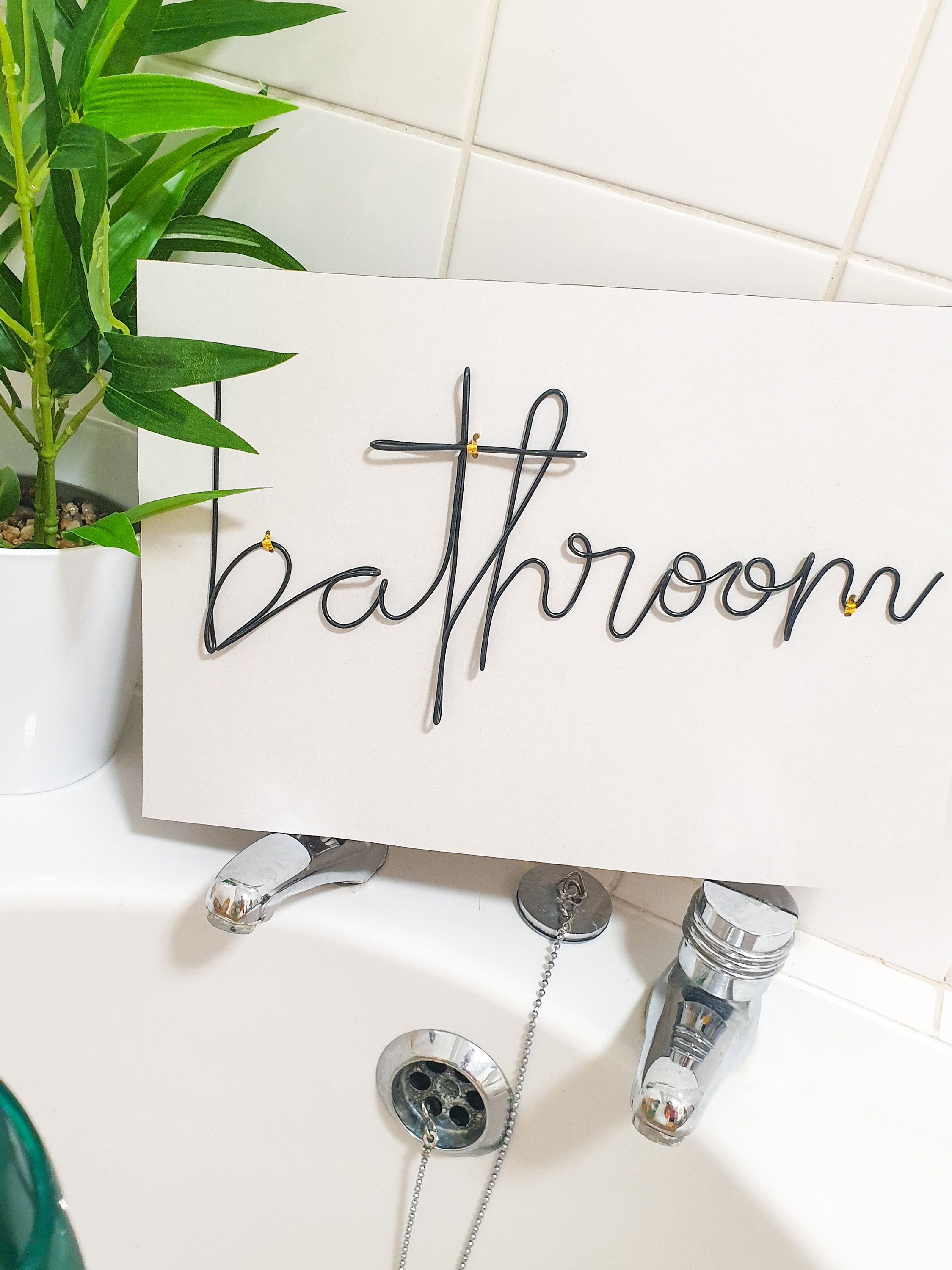 Handmade Bathroom Wire Word/ Wire Sign/ Home Decor/ Handmade / Etsy UK