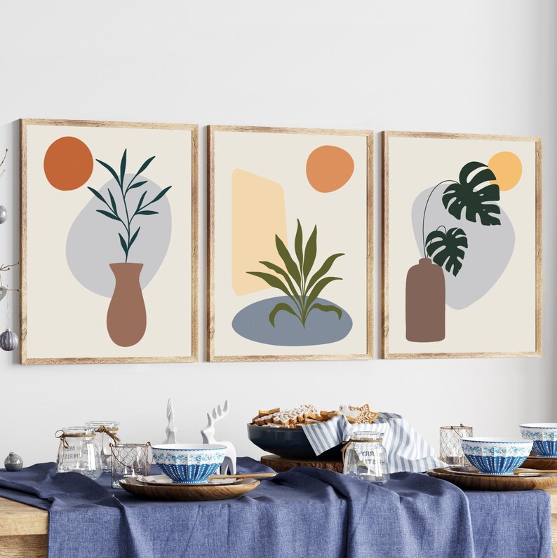 Aesthetic Room Decor, Boho Wall Decor, Large Wall Art, Set of 3 Prints ...
