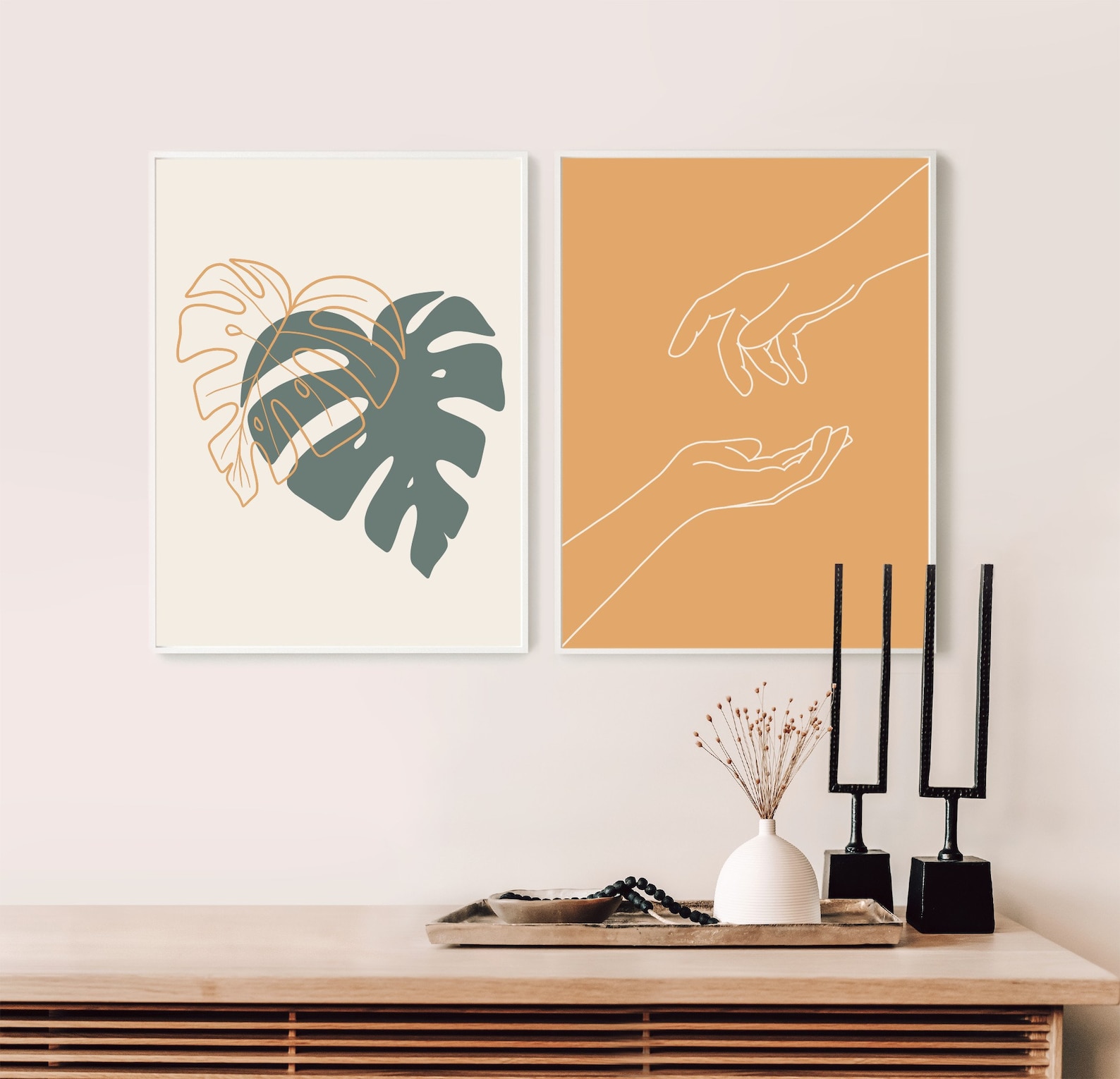 Set of 3 Wall Art Room Decor Aesthetic Minimalist Mid - Etsy