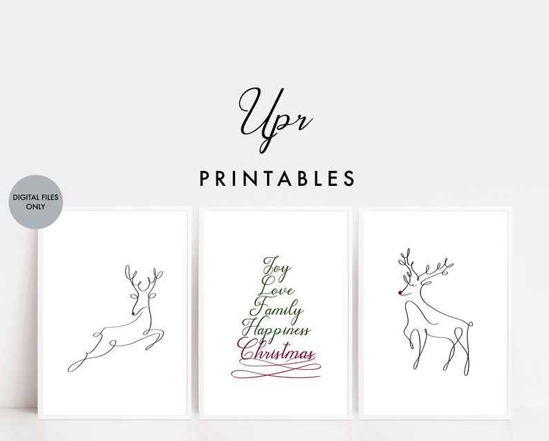 Christmas Wall Art Christmas Printables Christmas Decor Etsy