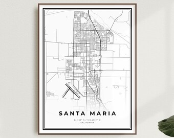 Santa Maria Map Etsy