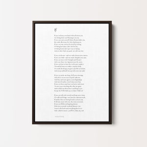 Jeśli Rudyard Kipling Poem Canvas Print - Premium Framed Canvas, Poezja Print Gift, Wiersz Wall Art, Poem Poster, Home Decor Print | FQ02