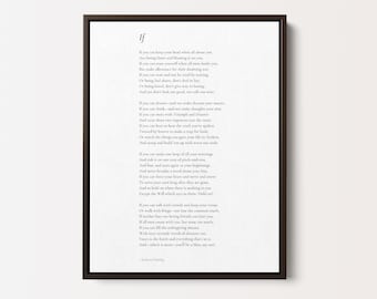 If by Rudyard Kipling Poem Canvas Print - Premium Framed Canvas, Poetry Print Gift, Poem Wall Art, Poem Poster, Home Decor Print | FQ02