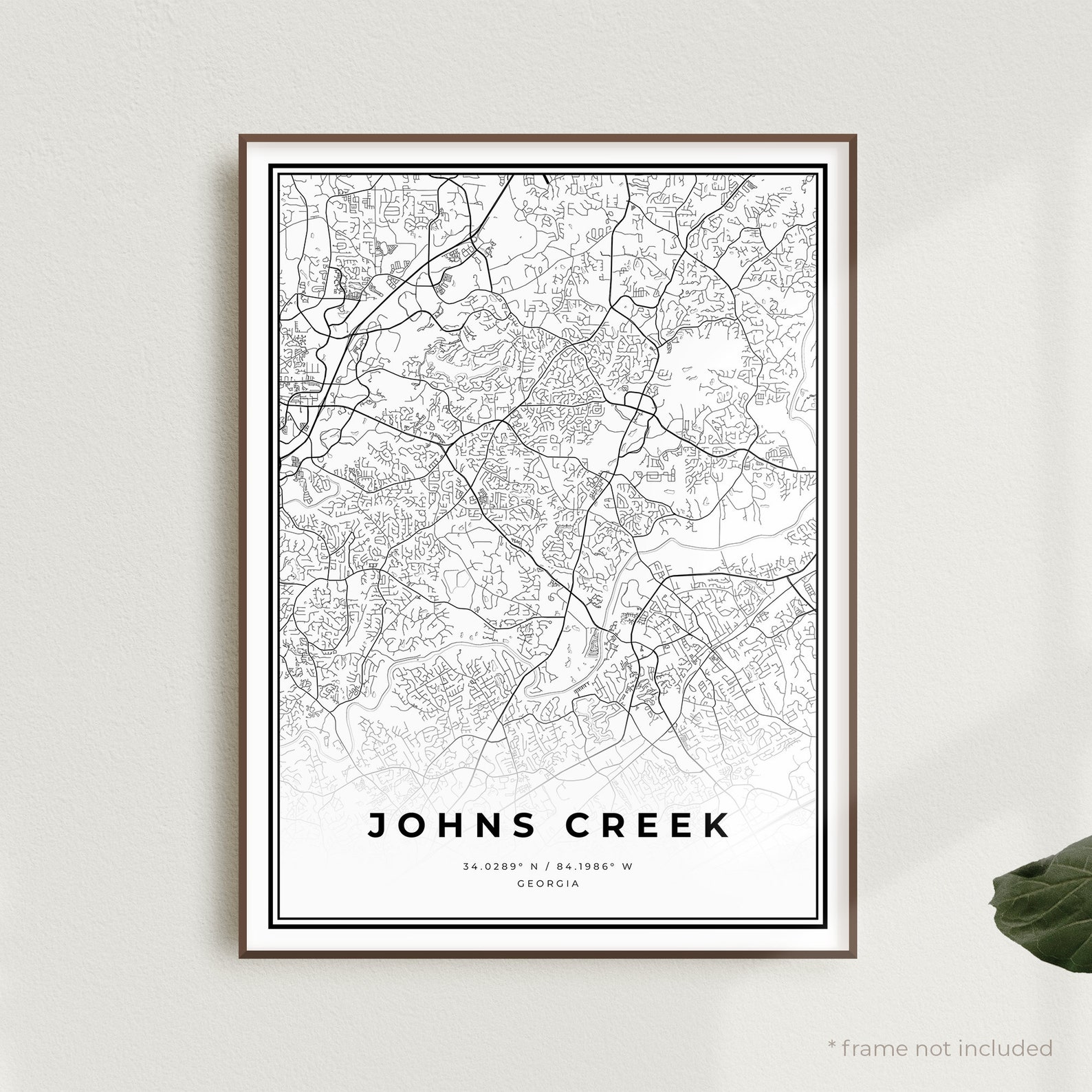 Johns Creek Map Print Johns Creek Street Map Poster Etsy