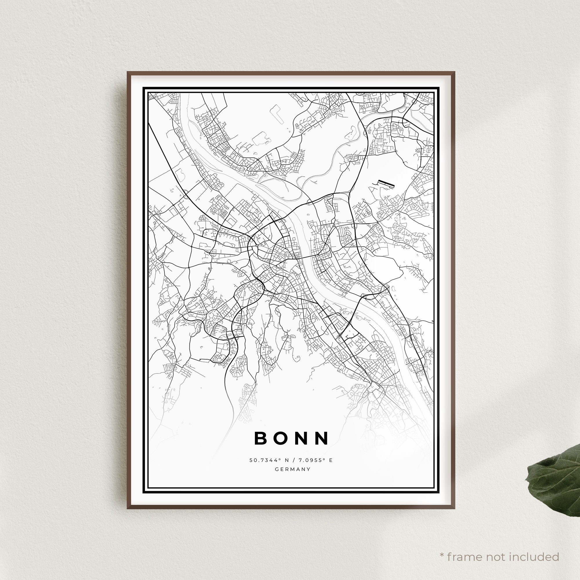 Bonn Map Poster City Map with Buildings and Streets Art Print
