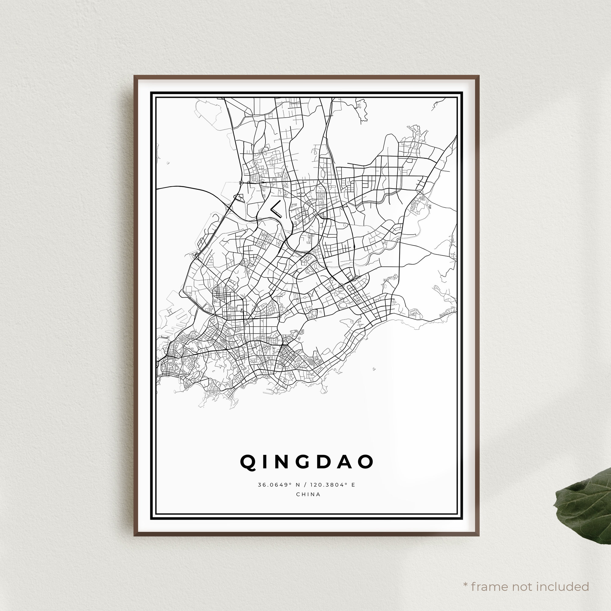 Qingdao Map Print Qingdao Street Map PosterChina Modern | Etsy