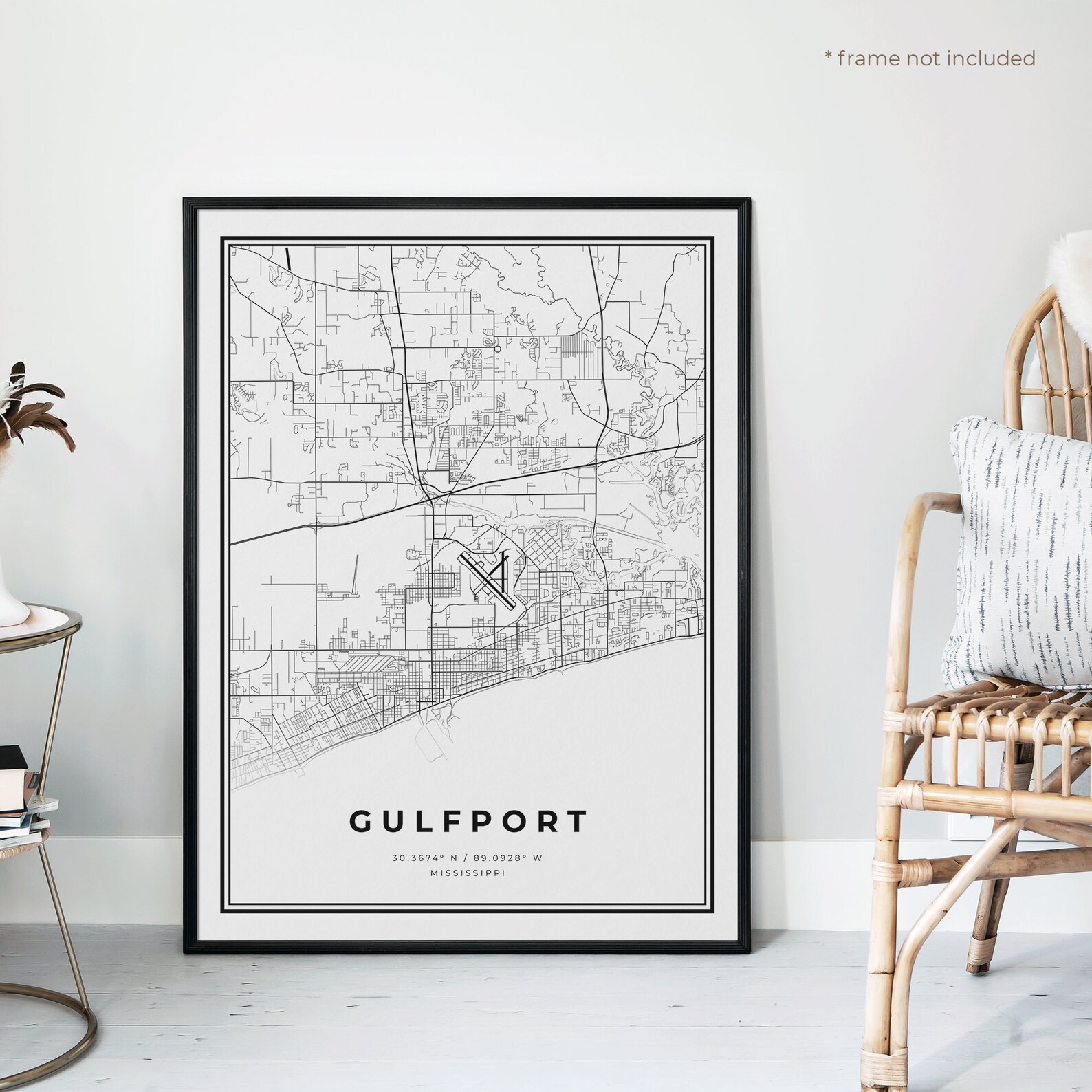 Gulfport Map Print Gulfport Street Map Poster Mississippi Etsy