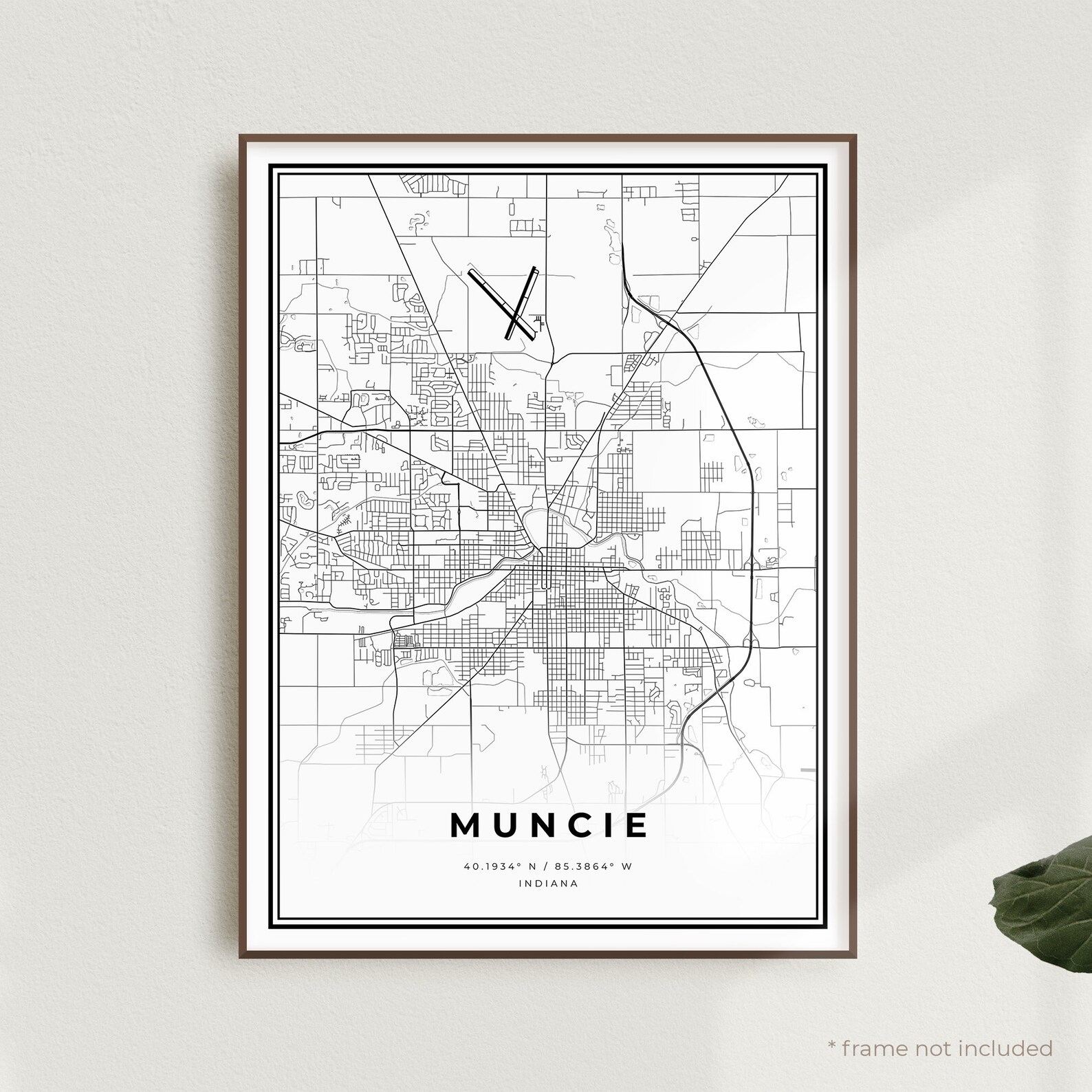Muncie Indiana Wall Map Basic Style By Marketmaps Map vrogue.co