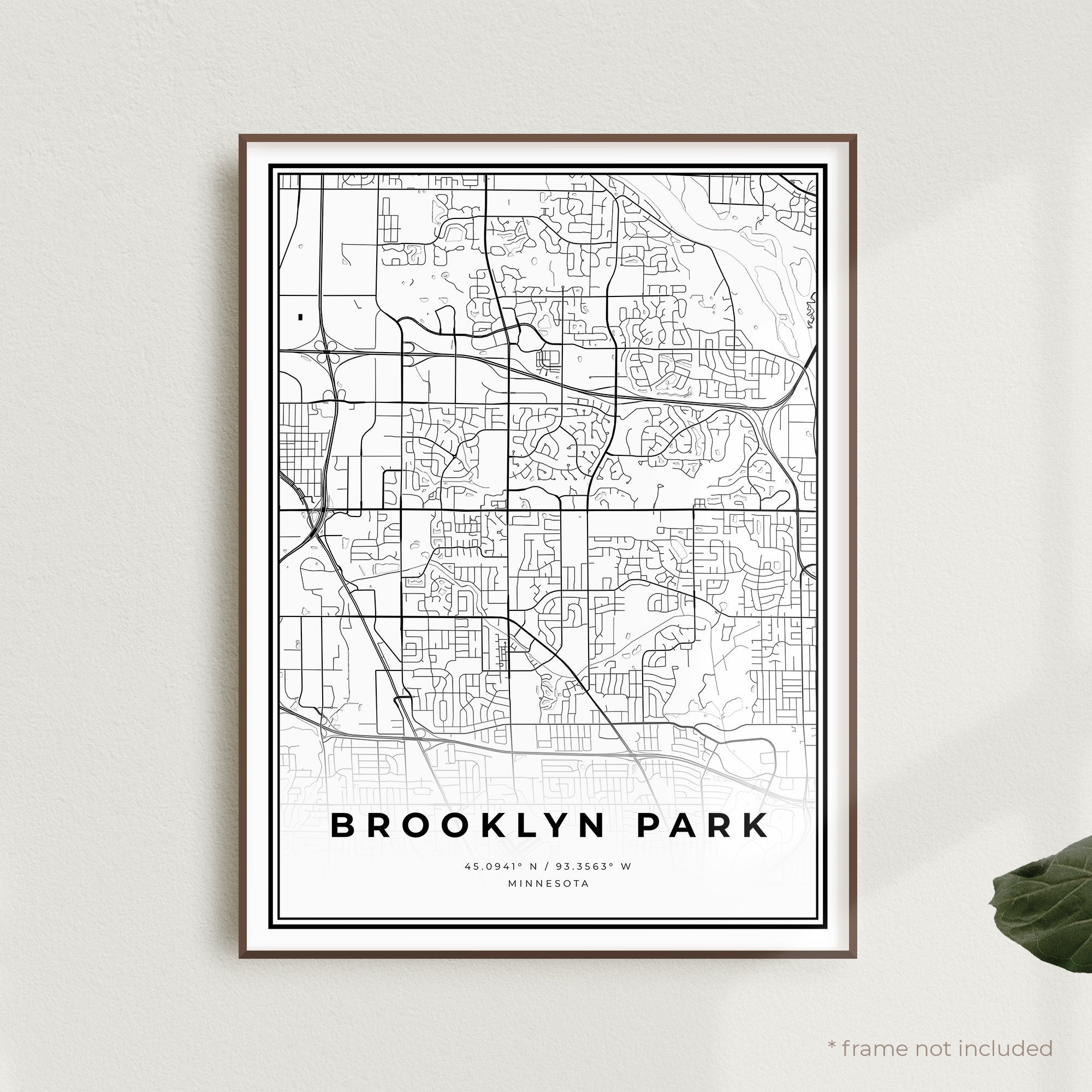 Brooklyn Park Map Print Brooklyn Park Street Map Minnesota Etsy