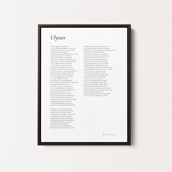 Ulysses by Alfred Lord Tennyson Poem Framed Print Framed | Etsy