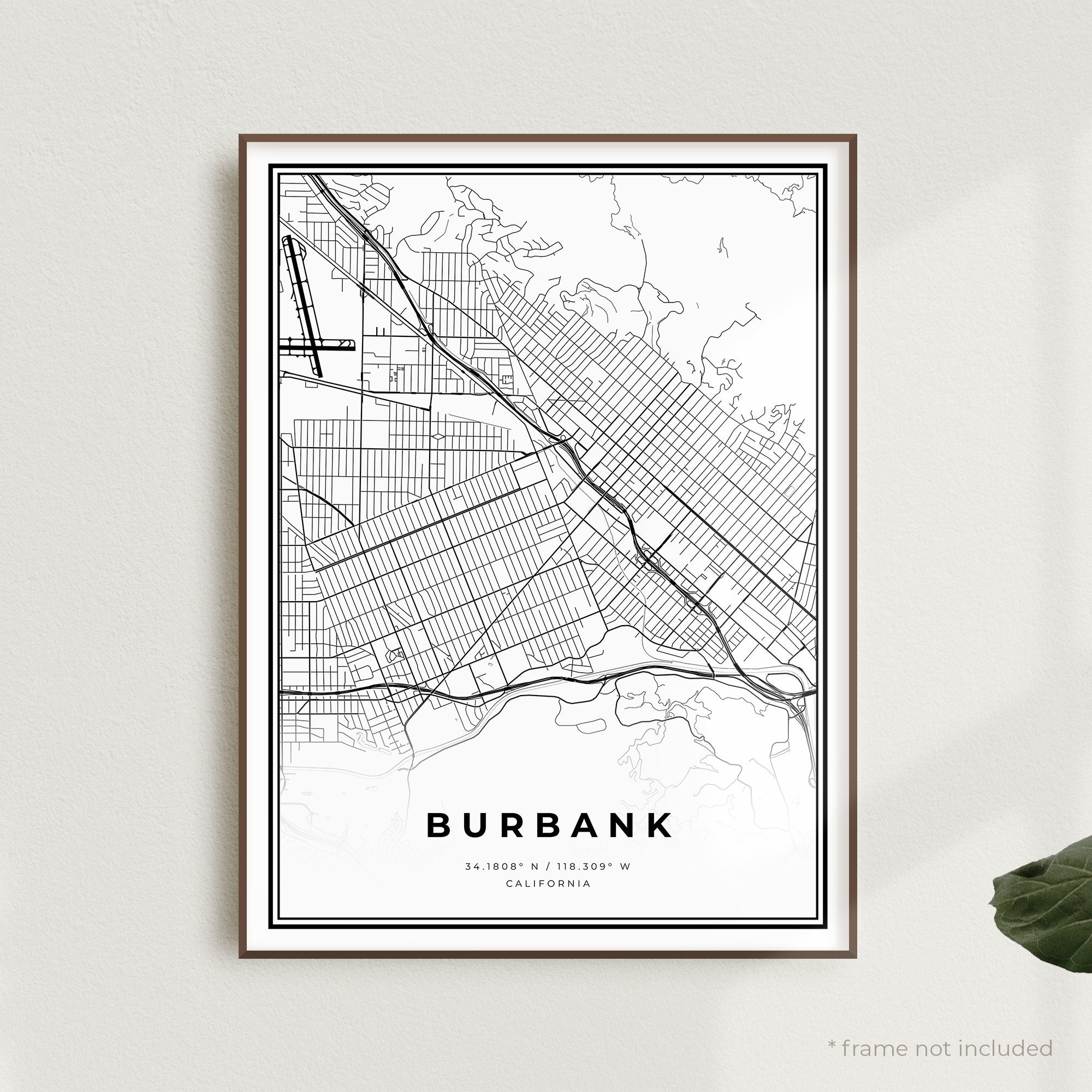 Burbank Map Print Burbank Street Map Poster California | Etsy