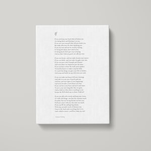 If by Rudyard Kipling Poem Canvas Print - Poetry Print Gift, Canvas Print, Poem Wall Art, Poem Poster, Home Decor Print | MQ02