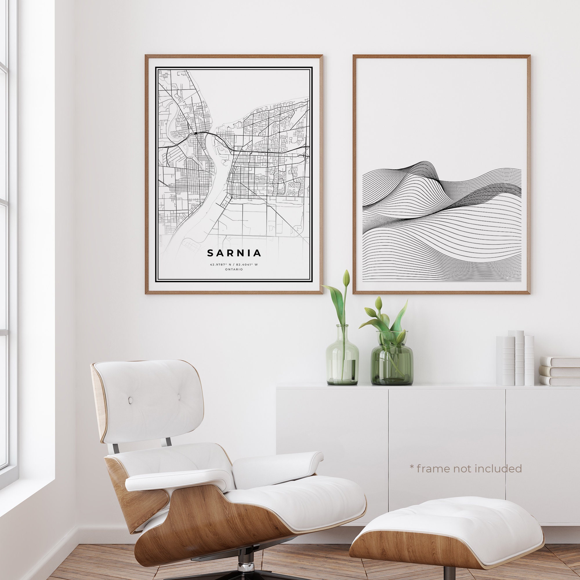 Sarnia Map Print Sarnia Street Map Poster Canada Modern Etsy