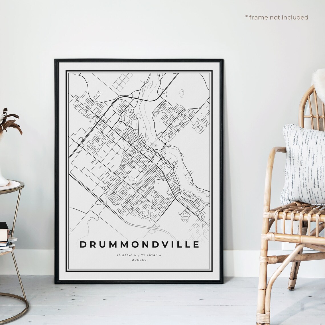 Drummondville Map Print Drummondville Street Map Poster Etsy