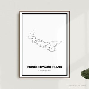 Prince Edward Island Karte Print, Prince Edward Island Map Poster, Kanada, Moderne minimalistische Karte, Büro Wandkunst | MW707
