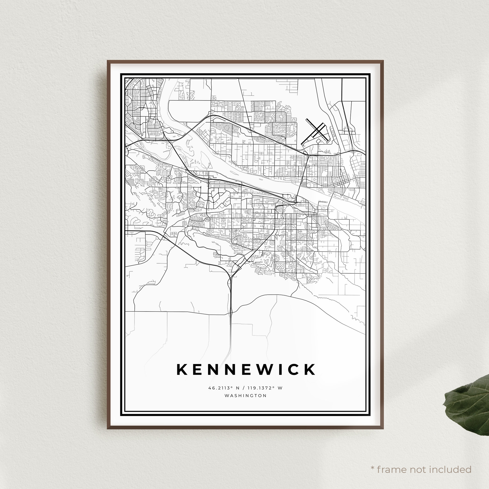 Kennewick Map Print Kennewick Street Map Poster Washington | Etsy