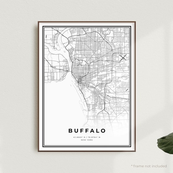 Buffalo Map Print Buffalo Street Map Poster New York Modern - Etsy