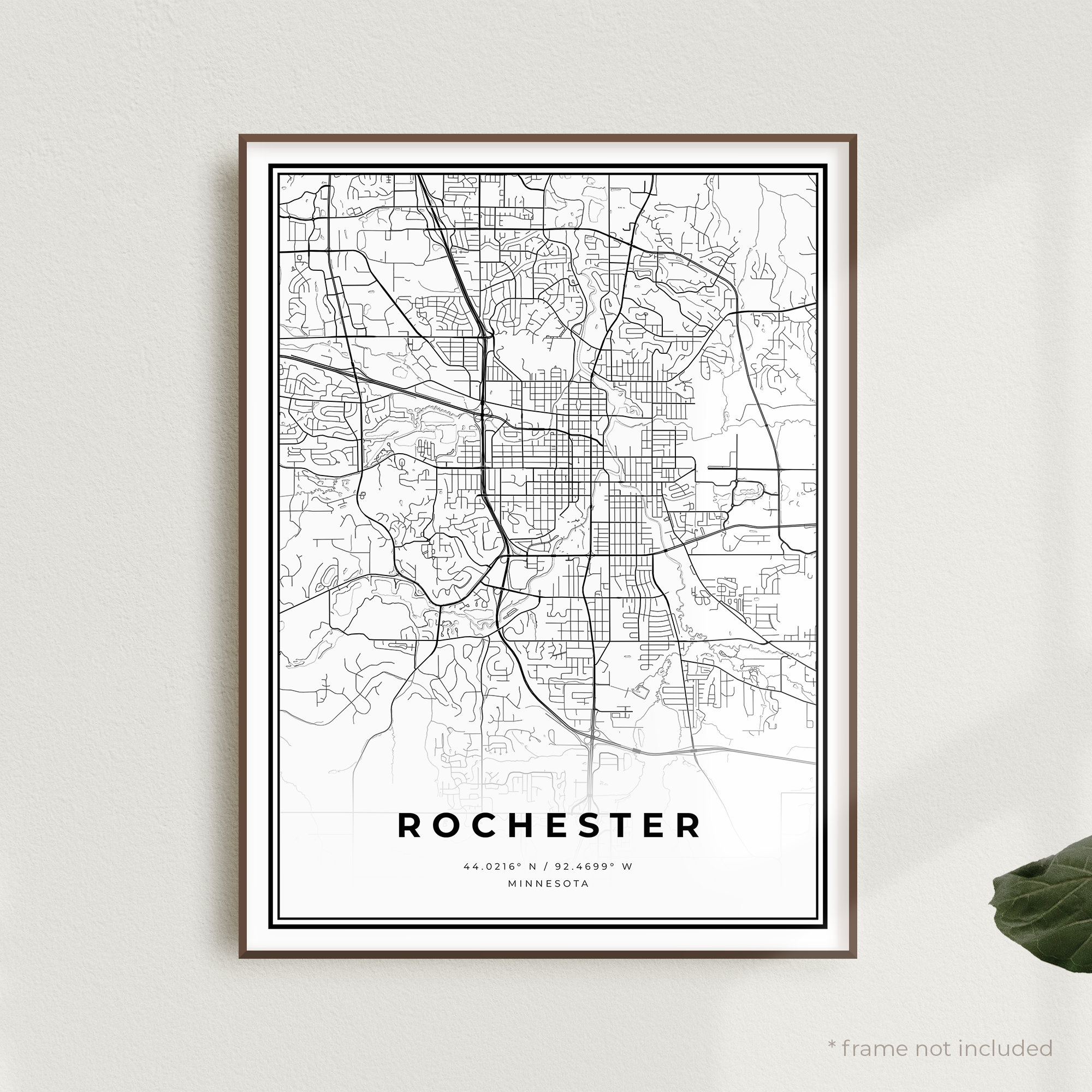 Rochester Map Print Rochester Street Map Poster Minnesota | Etsy