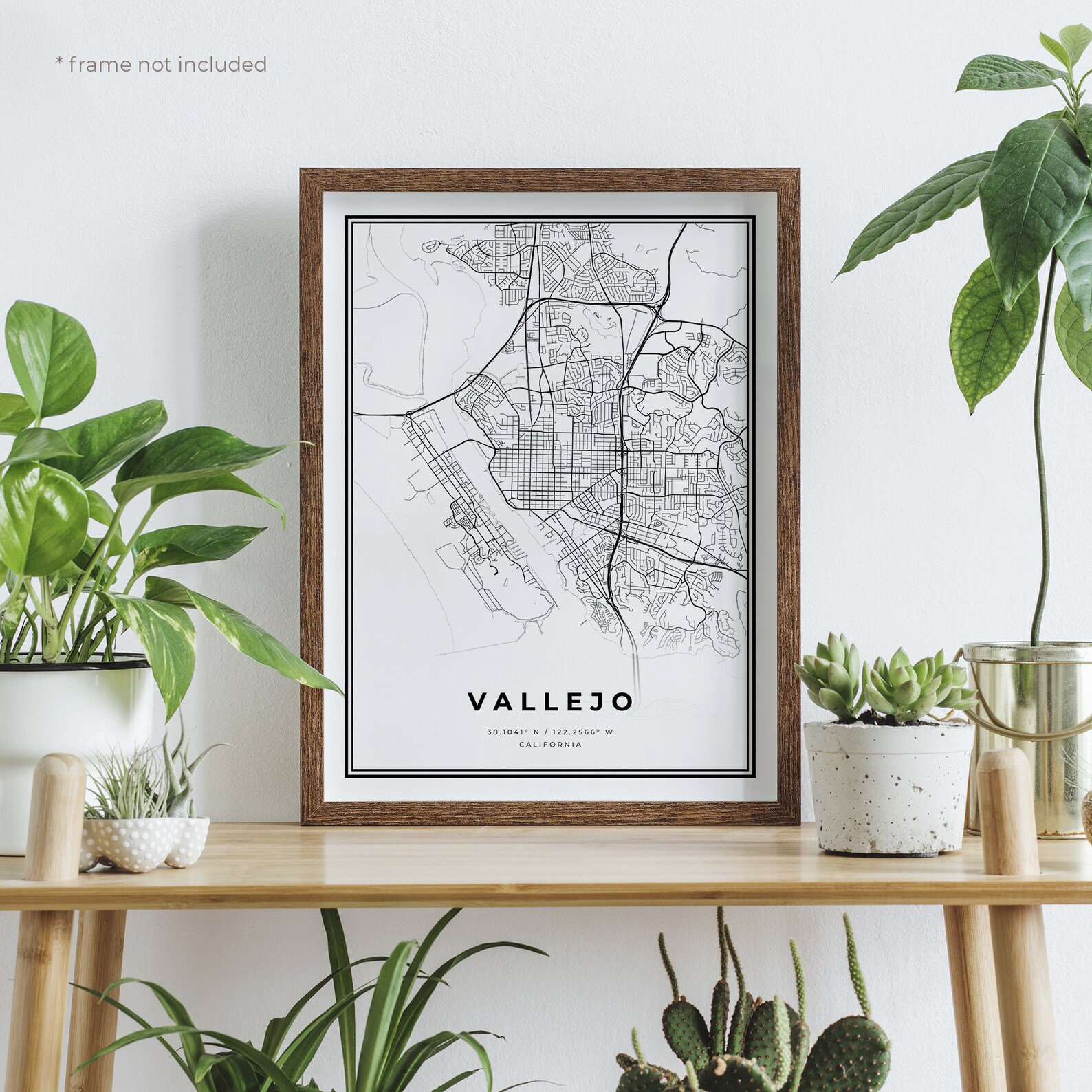 Vallejo Map Print Vallejo Street Map Poster California | Etsy