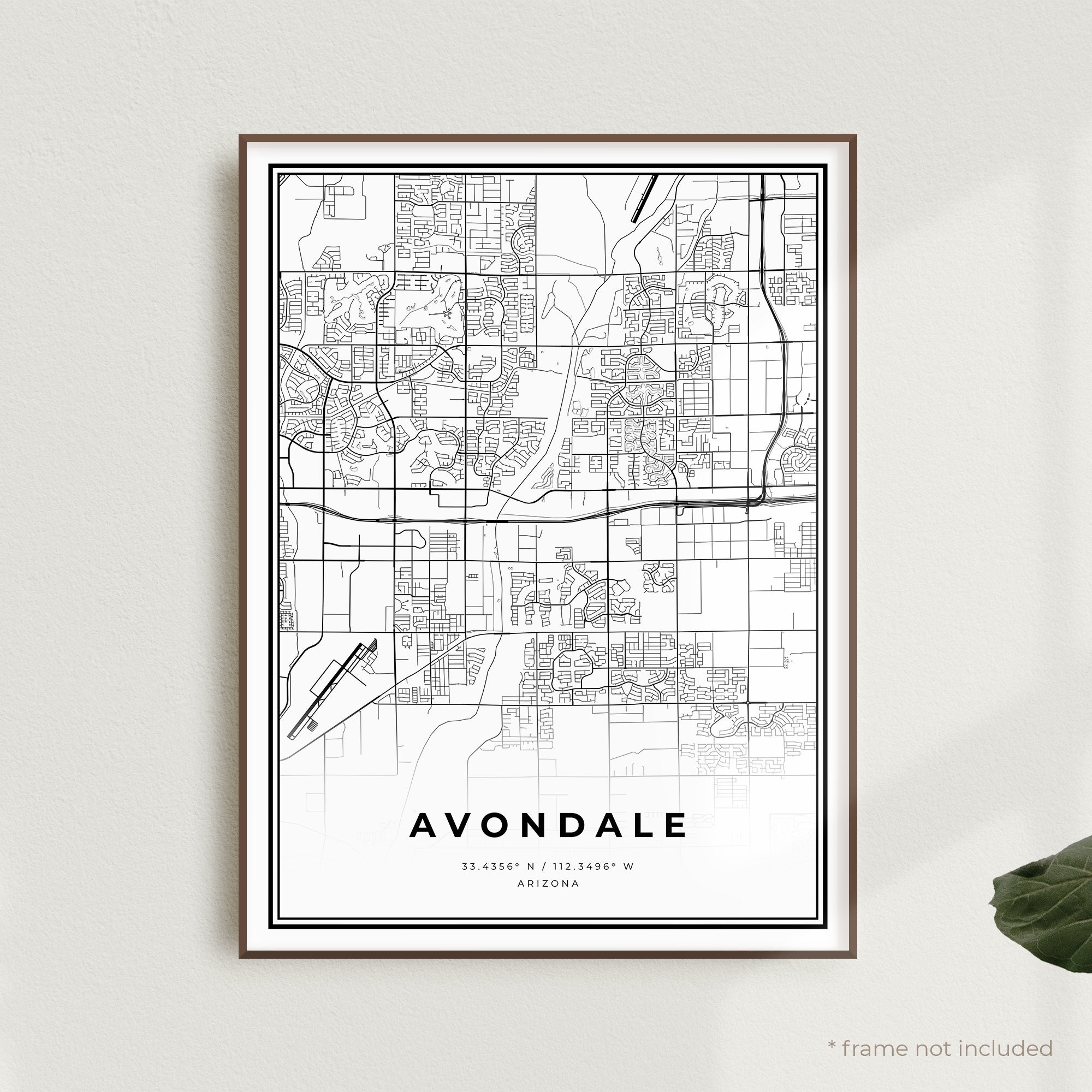 Avondale Map Print Avondale Street Map Poster Arizona | Etsy