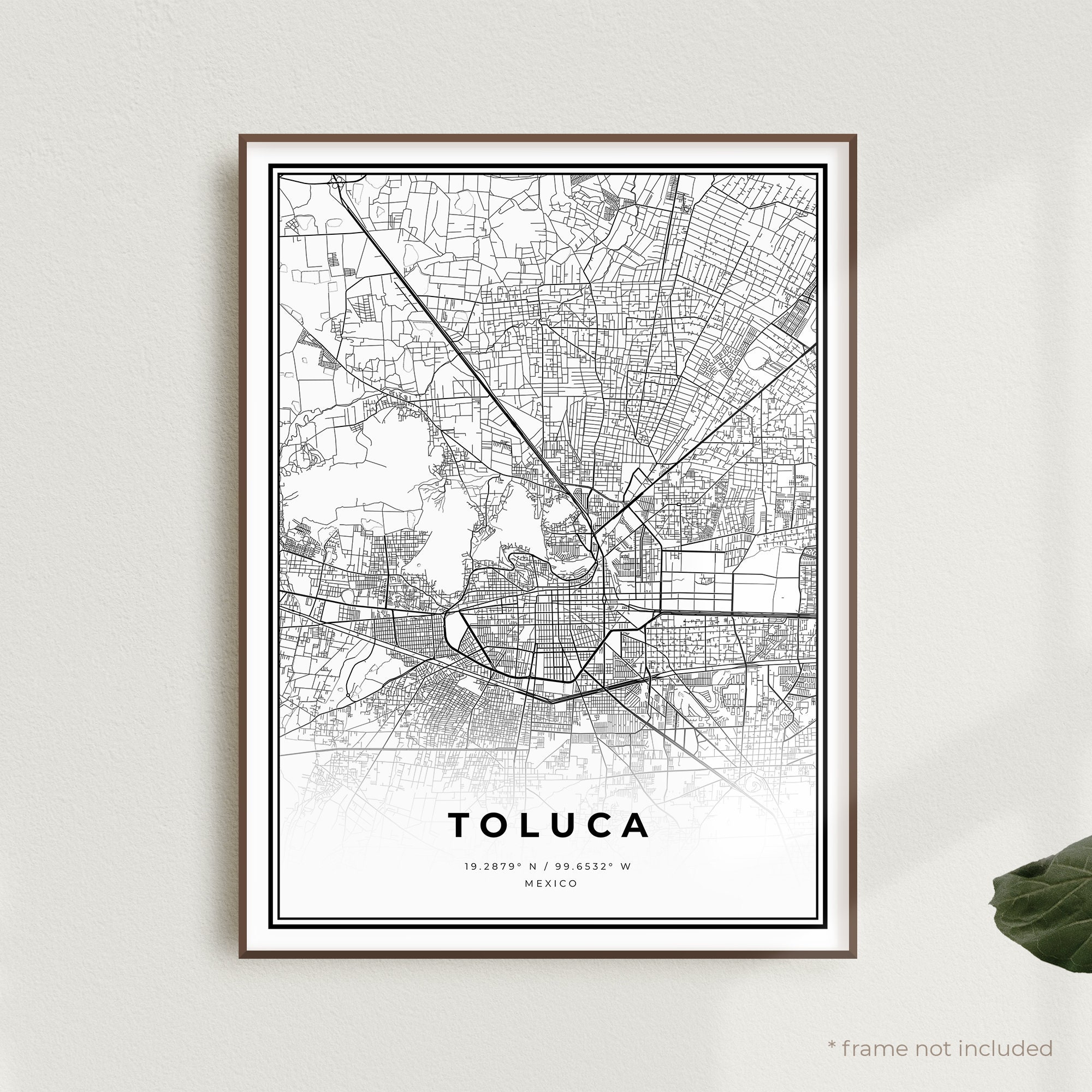 Toluca Map Print Toluca Street Map Postermexico Modern Etsy