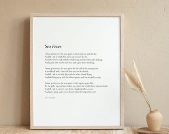 Sea Fever Poem Print - John Masefield Poetry, Literary Wall Art