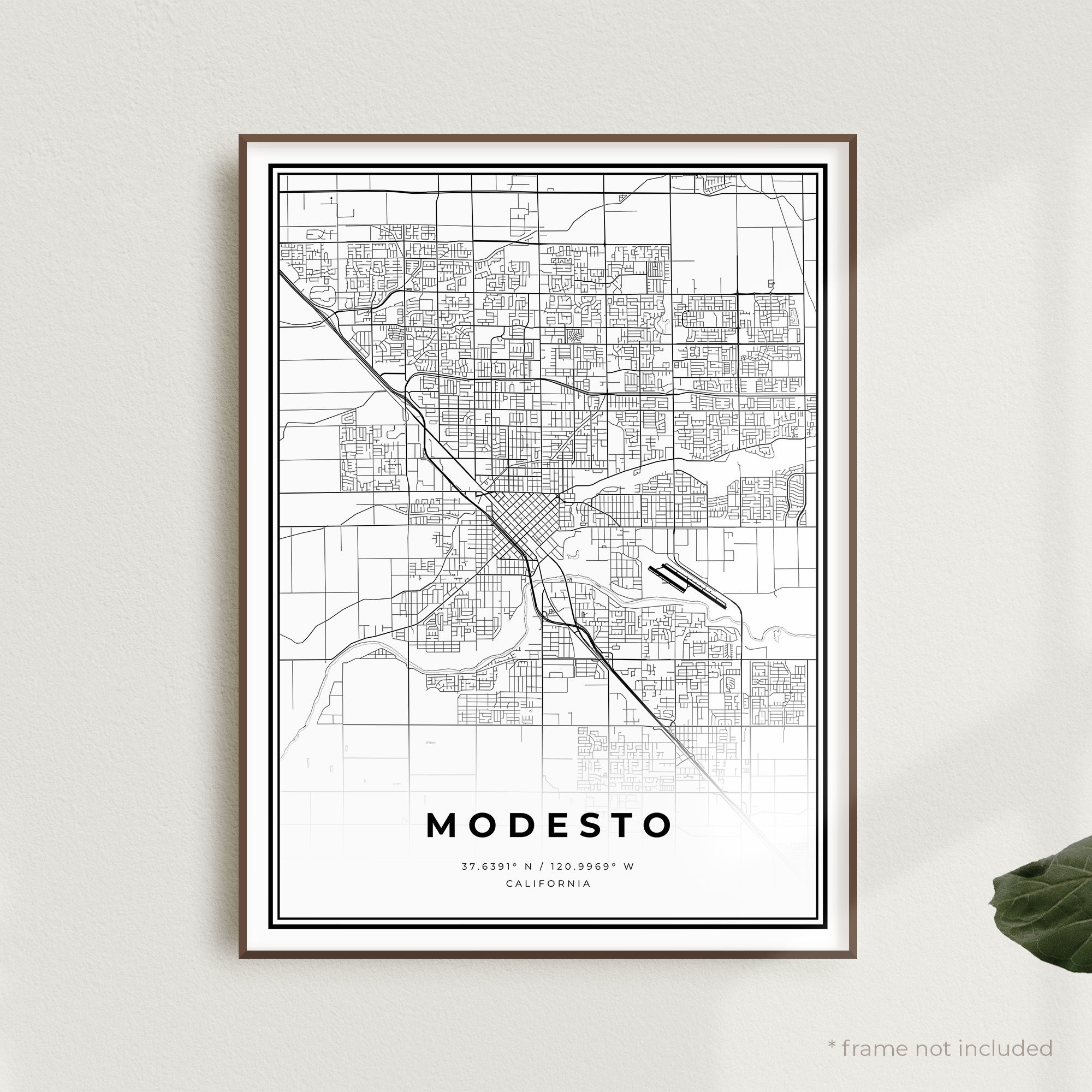 Modesto Map Print Modesto Street Map Poster California | Etsy