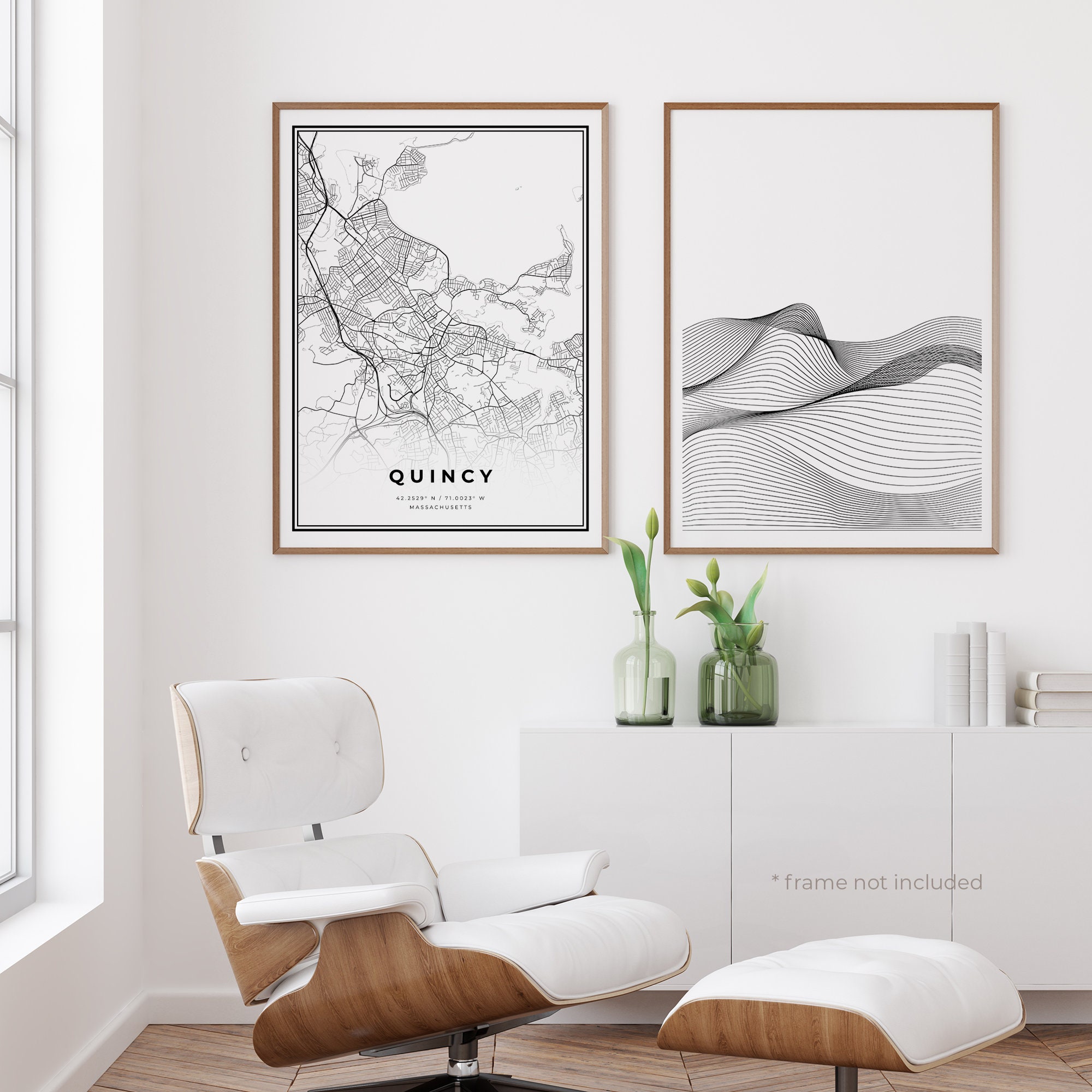 Quincy Map Print Quincy Street Map Poster Massachusetts Etsy