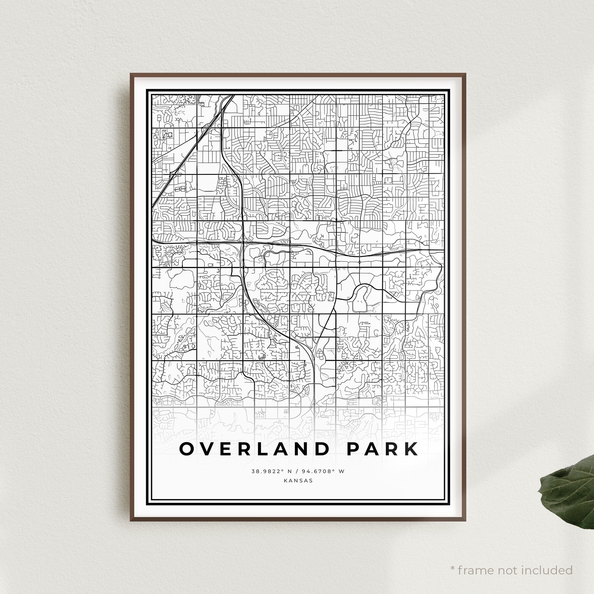 Overland Park Map Print Overland Park Street Map Poster | Etsy