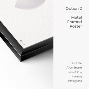 a close up of a metal framed poster