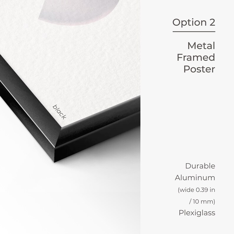 a close up of a metal framed poster