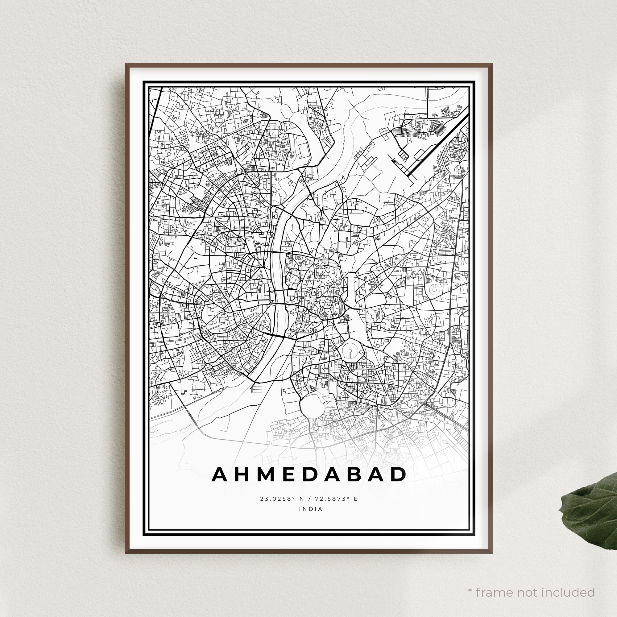 Ahmedabad Map Print Ahmedabad Street Map Posterindia Etsy