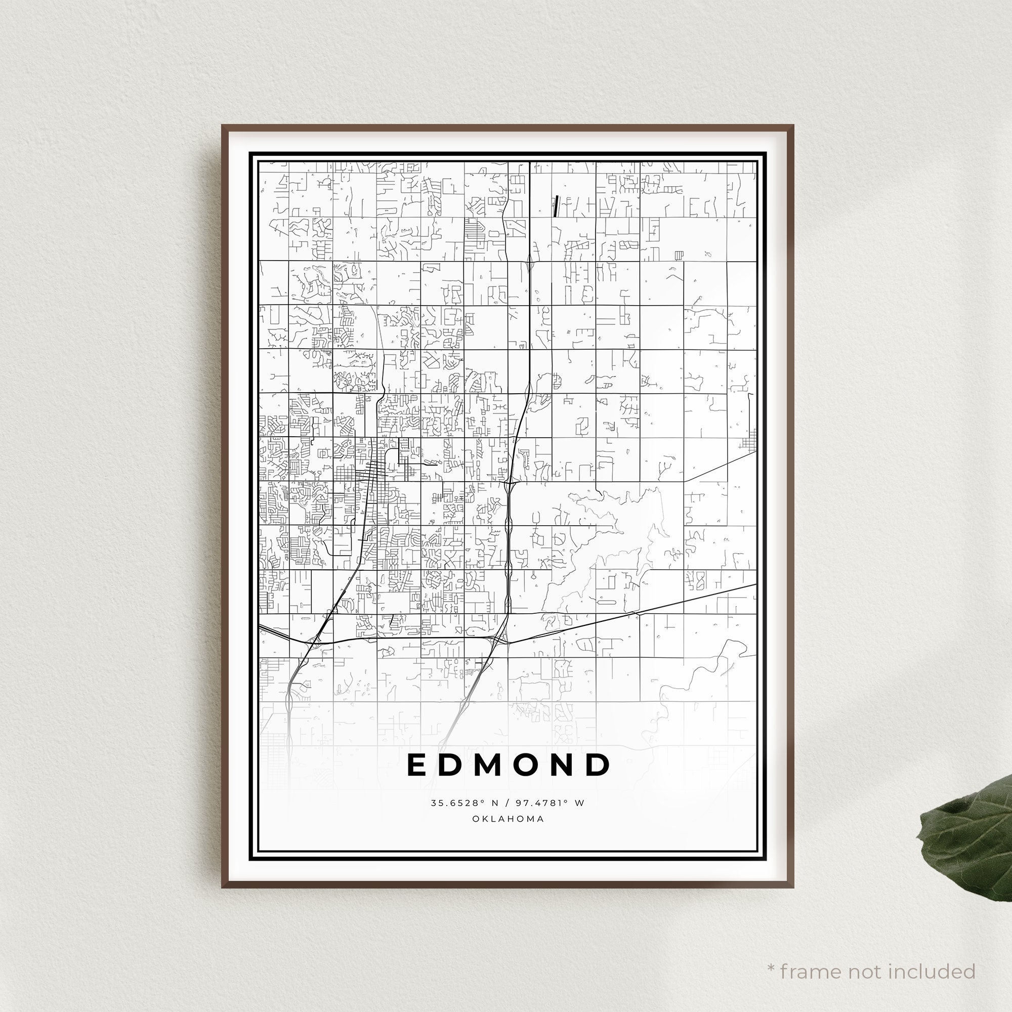 Edmond Map Print Edmond Street Map Poster Oklahoma Modern - Etsy
