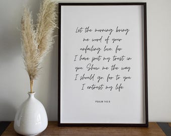 Psalm 143:8 Bible Verse Print – Christian Wall Art