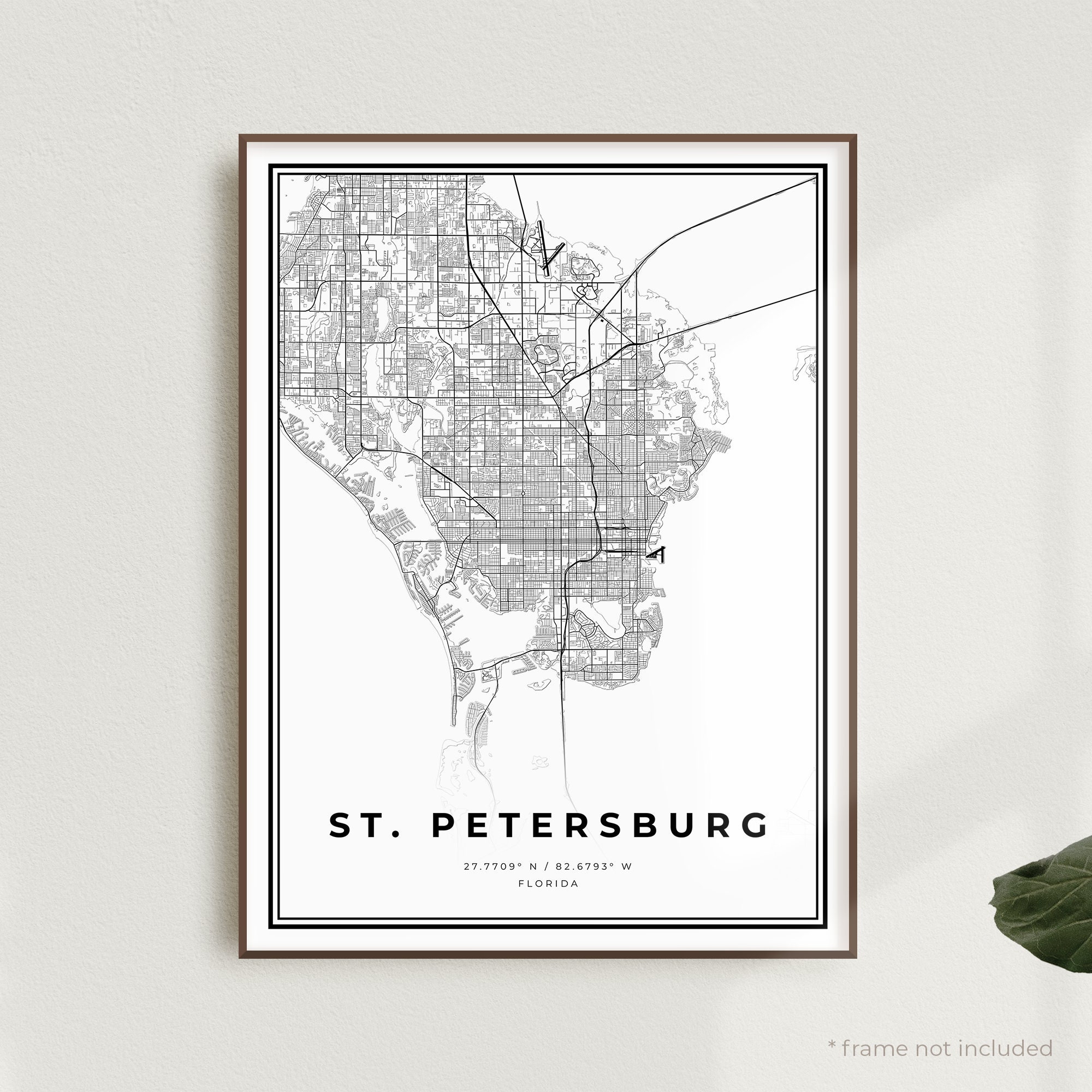 St. Petersburg Map Print St. Petersburg Street Map Florida | Etsy