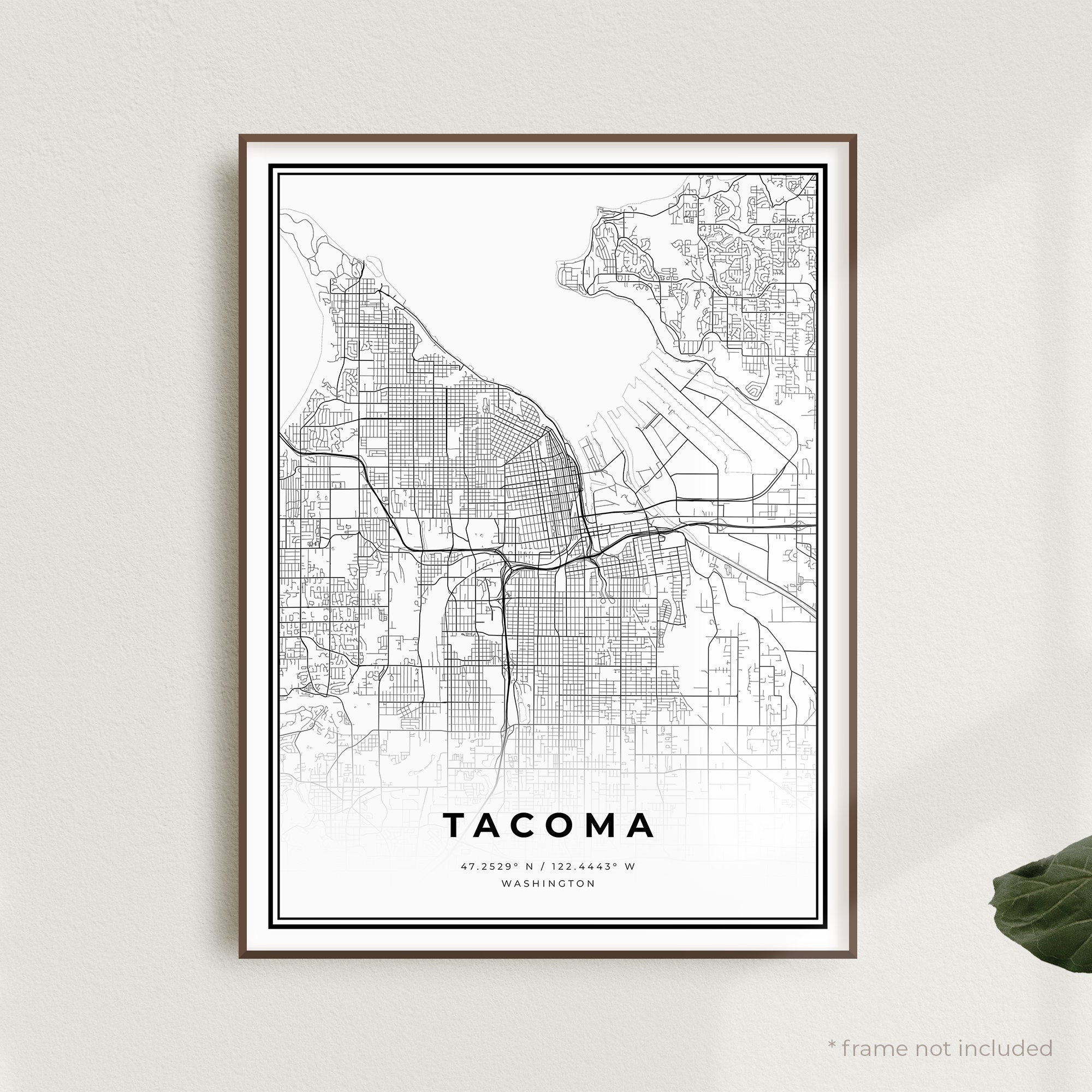 Tacoma Map Print Tacoma Street Map Poster Washington Modern | Etsy