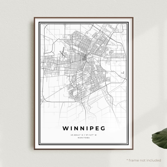 Winnipeg Map Print Winnipeg Street Map Poster Canada Modern | Etsy
