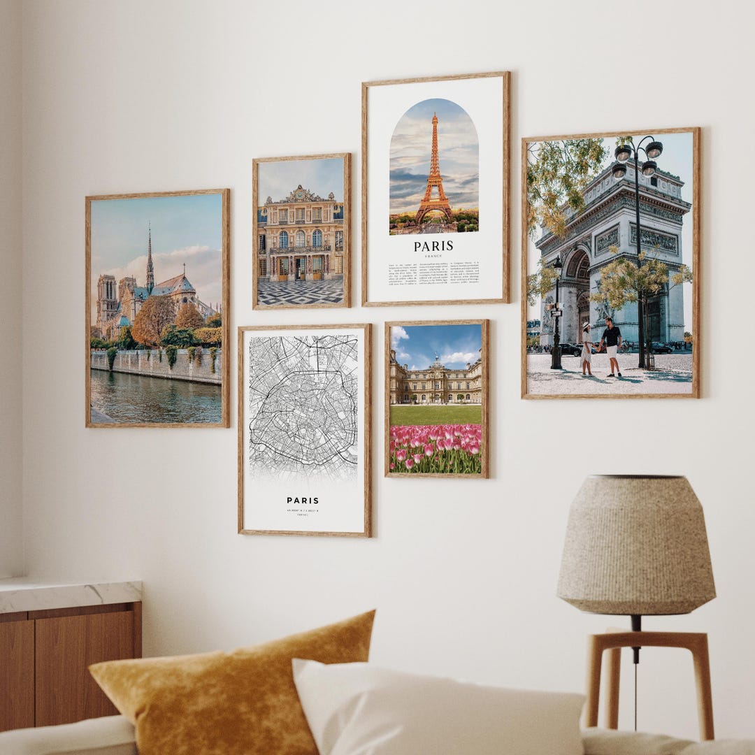 Paris Gallery Wall Art | Set of 6 Colorful Prints, France Travel Photos ...
