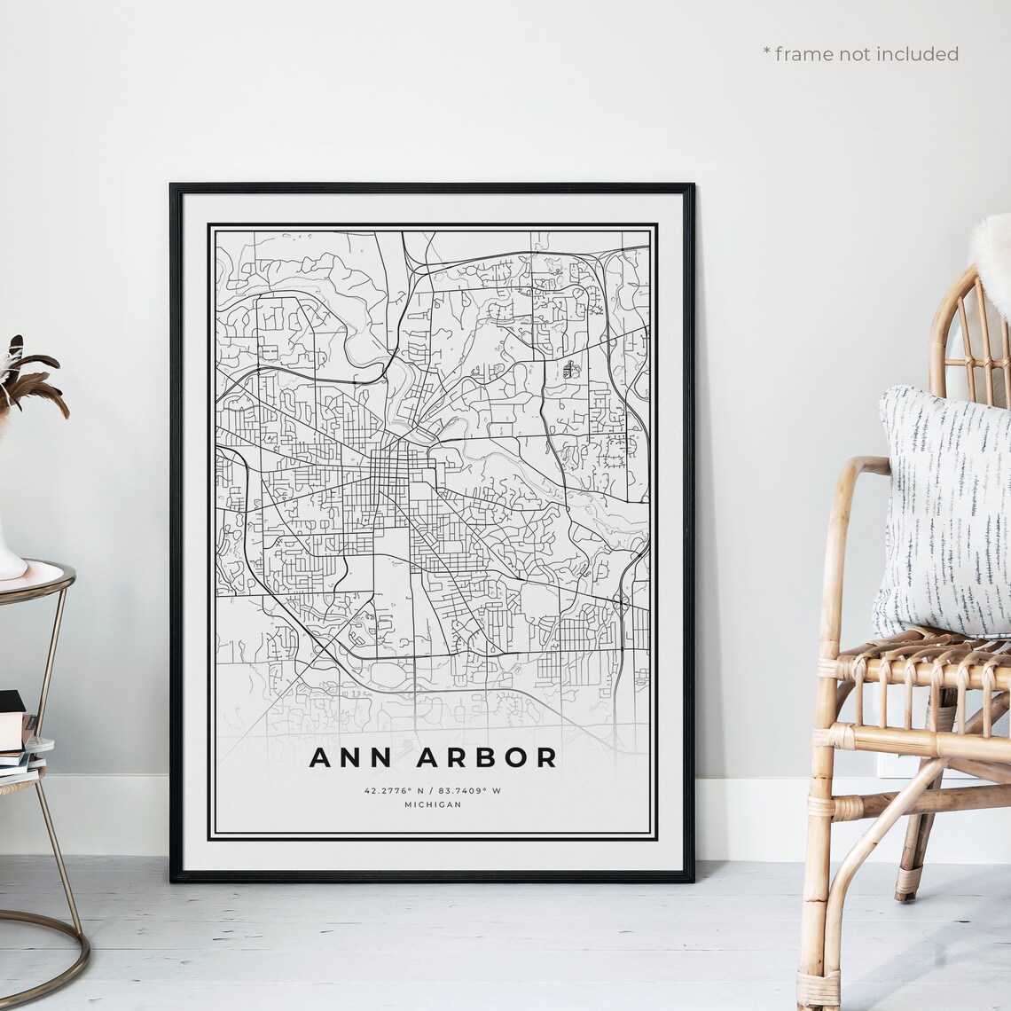 Ann Arbor Map Print Ann Arbor Street Map Poster Michigan | Etsy