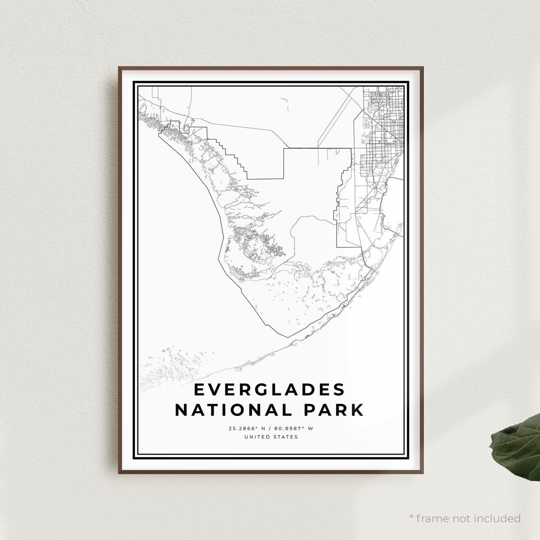 Everglades National Park Map Print Everglades National Park Street Map Il 5ugx