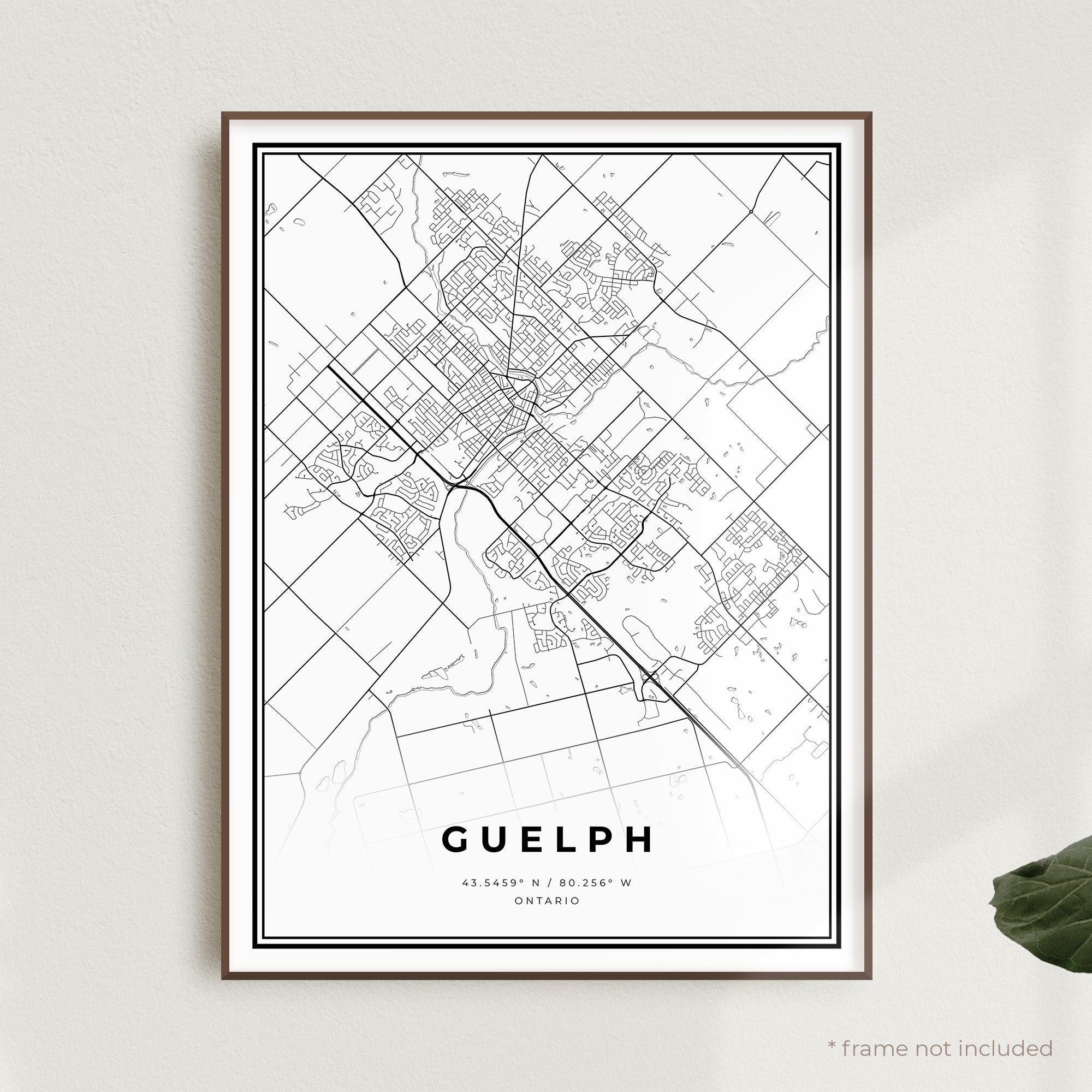 Guelph Map Print Guelph Street Map Poster Canada Modern | Etsy