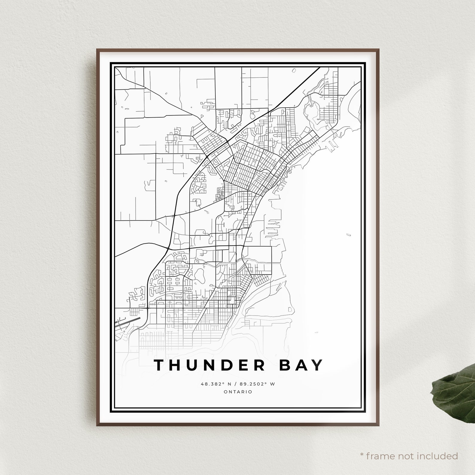 Thunder Bay Map Print Thunder Bay Street Map Poster Canada Etsy